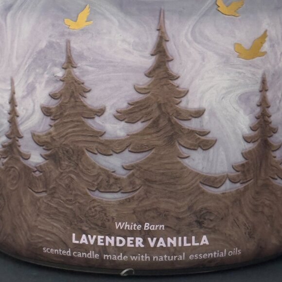 BBW Lavender Vanilla White Barn Bath & Body Works 3 Wick Candle - Picture 3 of 10
